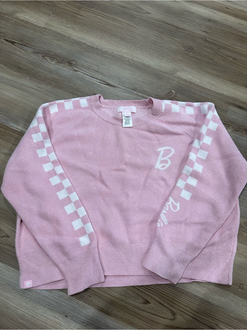 Barefoot Dreams Ultra Lite Checkered Barbie Pullover Women’s Small